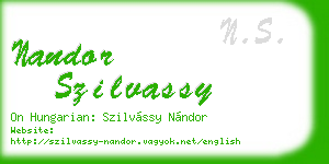 nandor szilvassy business card