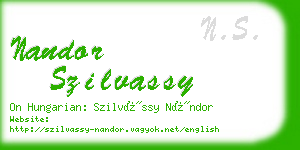 nandor szilvassy business card